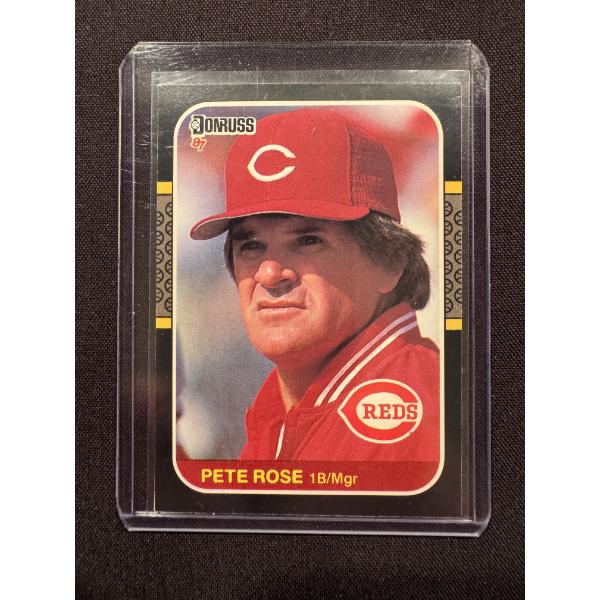 1987 Donruss Pete Rose Baseball Card - Mint Condition In Protective Holder - Exceptional Card