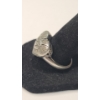 Image 2 : Sterling Silver Art Deco Heart Ring With Melee Diamonds - Size 9 - Weight: 5.3g