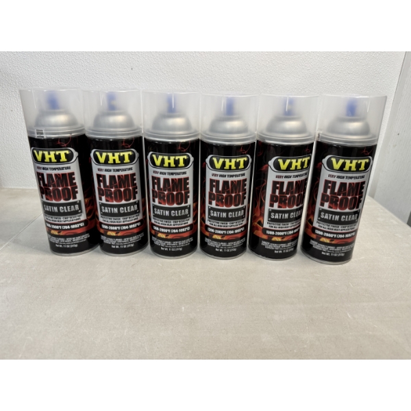 12 Cans Of VHT Flame Proof Satin Clear Spray Paint - Brand New 