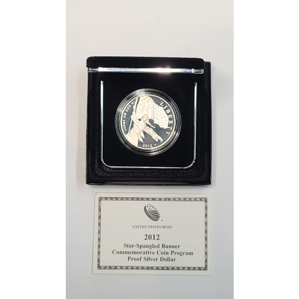 2012-P U.S Star-Spangled Banner Commemorative Coin Program 90% Silver Proof Dollar With COA