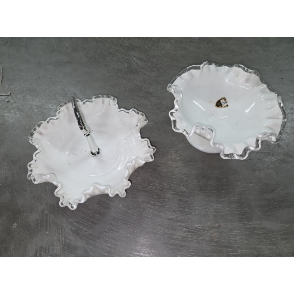 Fenton White Ruffle Pieces