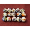 Image 1 : Extremely Rare Vintage Woody Wood Pecker Hand Painted 15 Piece Marble Advertising Set - Mint 