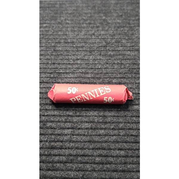 50 Cent Roll Of Unsearched & Uncounted Wheat Pennies