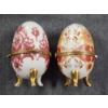Image 4 : Two Unique Decorated Egg Trinket Jewelry Boxes
