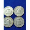 Image 8 : x10 Assorted Years 90% Silver Franklin Half Dollars FV: $5.00
