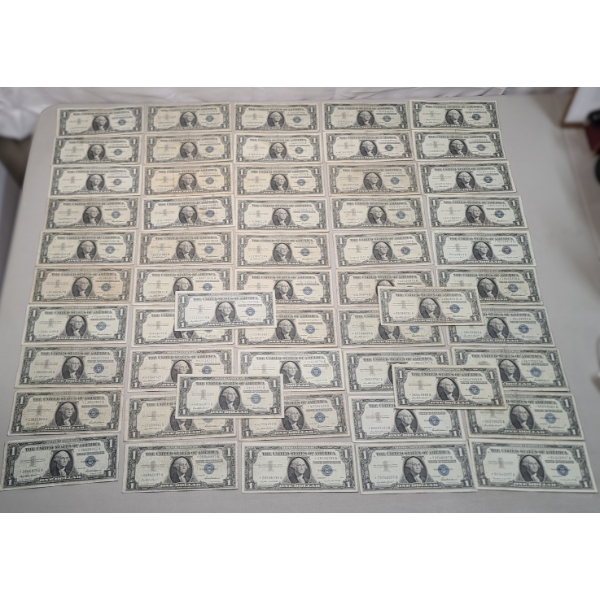 (54) United States Series 1957/1957A $1 Silver Certificate STAR Notes - G6 Worn Condition 