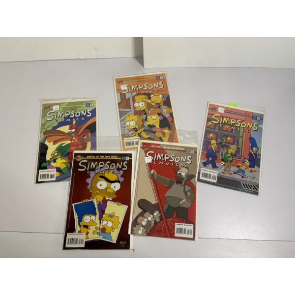 5 Simpsons Comic Books - Bongo Comics Group - In plastic protective covers 