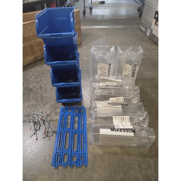 Five New McKesson Glove Dispenser Boxes, And Organization Bins/Hook System