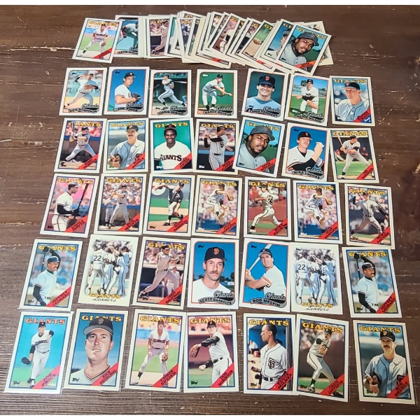 Near Mint 1980's San Francisco Giants Topps Tiffany Baseball Trading Cards - All in Card Sleeves