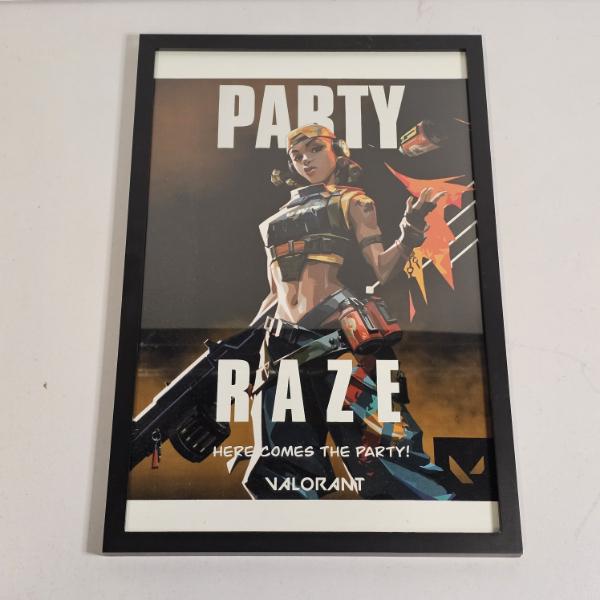 Valorant Raze Here Comes The Party Framed Poster Print (18x12")