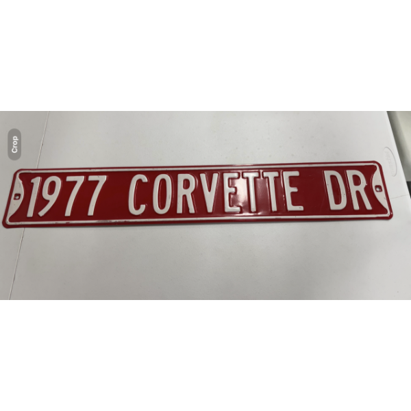 1977 Corvette Drive  36" Heavy Duty Metal Sign - Great Condition