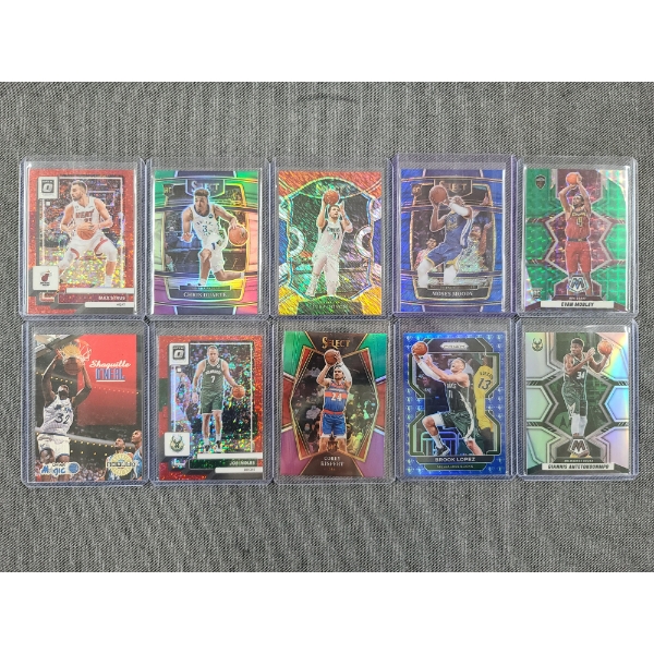 10 Assorted Near Mint Basketball Trading Cards - Ft. 1993 Shaq & Panini 2022/2023 Cards!