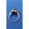 Image 4 : Women's 10K White Gold Art Deco Ring With Black/Clear Stone - Size: 6 - Weight: 2.4g