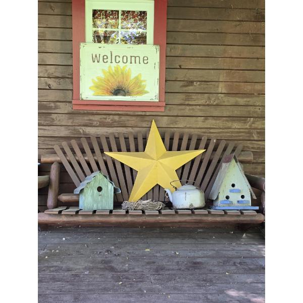 6pc Outdoor Decor incl Bird Houses, Sign & More