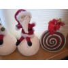 Image 3 : Adorable 12" Santas On Snowballs And 10" Candy Decorations. 3 Candies & 10 Santas