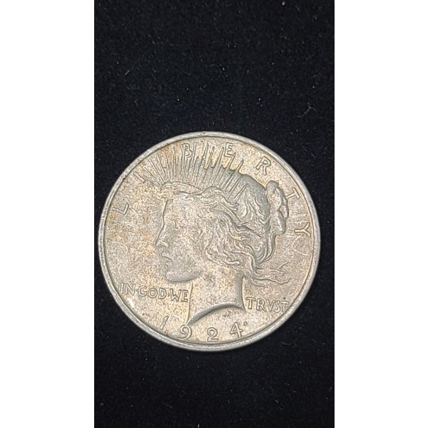 1924 90% Silver Peace Dollar