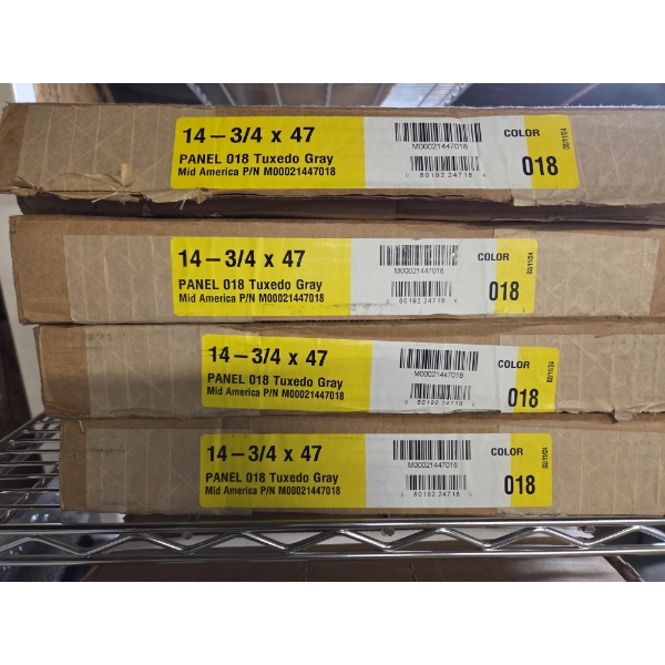 Four Brand New 14-3/43 Light Gray #030 Paintable Panels 