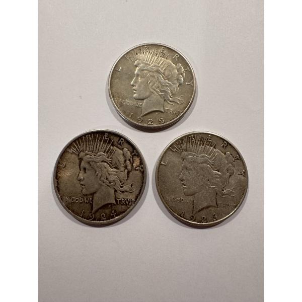 3 Exceptional United States Peace Silver Dollars - Incredible Opportunity
