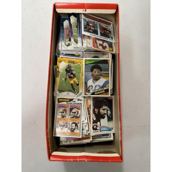 Large Nike Shoe Box of Vintage Football Cards - Variety of Older Cards 