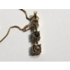 Image 3 : Stunning 18K Yellow Gold 18" Necklace w/ 18K Pendant with Clear & Blue Diamonds TW: 5.4g