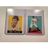 Image 1 : Lou Gehrig & Bob Feller Goudey & Leaf Gum Throwback Baseball Cards In Protective Holders - Mint