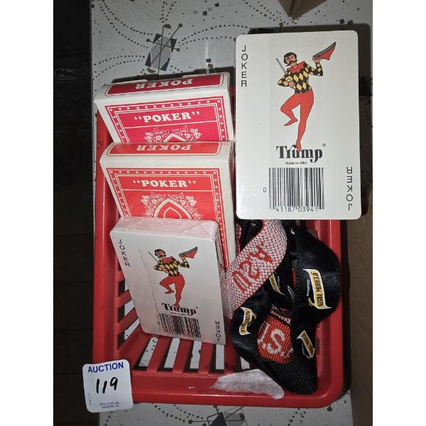 2 Sets of Trump Playing Cards, 2 Sets of "Poker" Cards and More