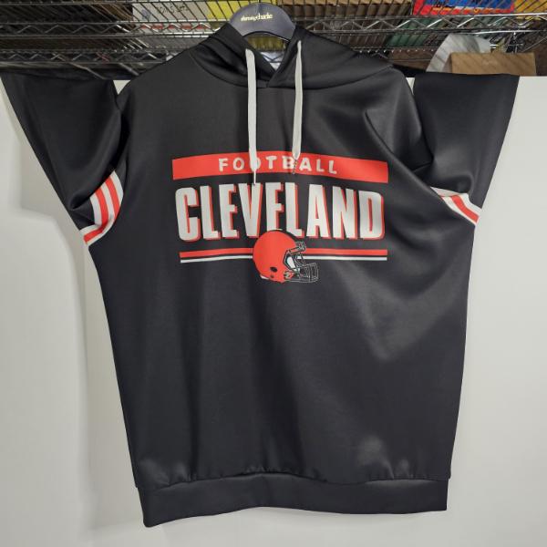 NFL Cleveland Browns Gehris 8 Black Custom Sublimated Pullover Hooded Sweatshirt - Size Large