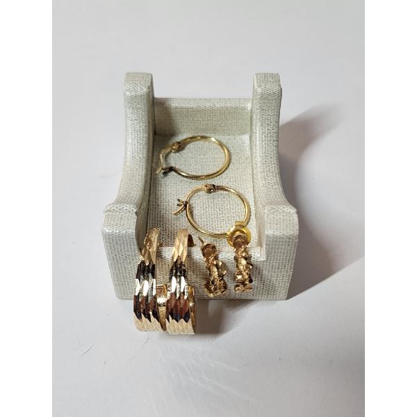 3 Pairs of Gorgeous 14K Yellow Earrings - Total Weight: 5.2g