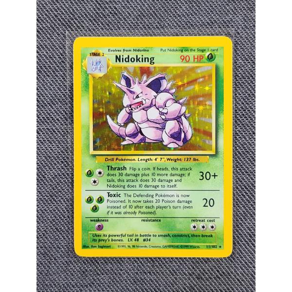 Nidoking Holo Rare 11/102 Pokemon Base Set Trading Card