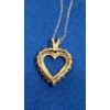 Image 3 : 10K Gold Heart Necklace With Pink & White Stones - Total Weight: 2.7g