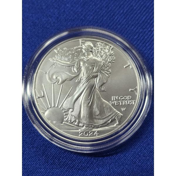 2024- W Silver American Eagle - One Ounce 99.9% Silver Uncirculated Coin w/ Box & COA