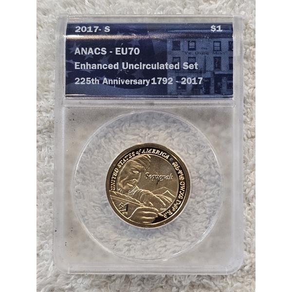 ANACS EU70 Uncirculated 2017-S Native American $1 Dollar