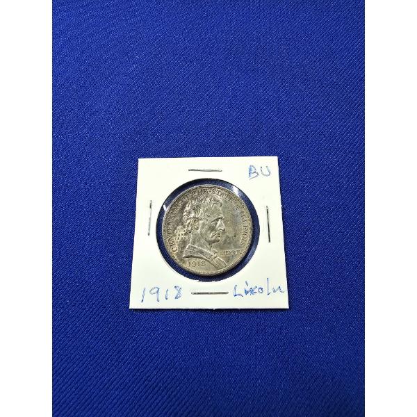 1918 Lincoln Commemorative Silver Half Dollar Coin - Brilliant Uncirculated - Fantastic Coin!