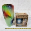 Image 11 : Very Nice Multi-Colored Decorative Porcelain Vase & NEW IN BOX Flower Pot Mug