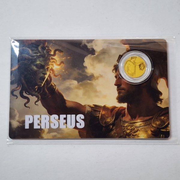 2026 $12 Liberia "Perseus" Gold Coin Card - 1/1000 oz .9999 Fine Gold