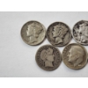 Image 2 : Lot of 7 Assorted Years Barber, Mercury, & Roosevelt Dimes - 90% U.S. Silver - FV: $0.70