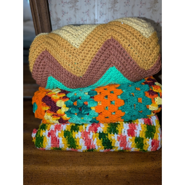 Three Handmade MCM Afghans