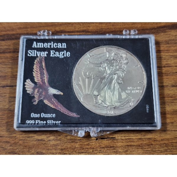 2013 American Eagle 1 Oz .999 Fine Silver Round in Display Case