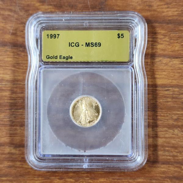 ICG MS69 1997 American Eagle $5 Gold 1/10 OZ Round
