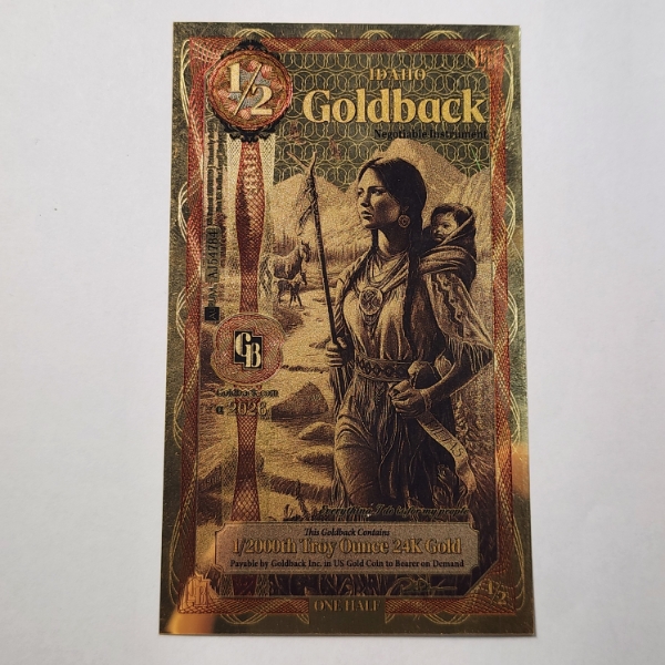 2025 Idaho 1/2 Goldback *Alpha Series* 1/2000oz 24K Gold Foil Note