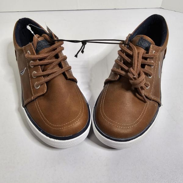 Nautica Berrian Size 1 Youth Tan PU Casual Sneakers