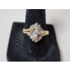 Image 6 : Beautiful 10K Gold Ring with Large Marquise, Baguette, and Round Diamonds - Size 7.5 - TW: 4.6g