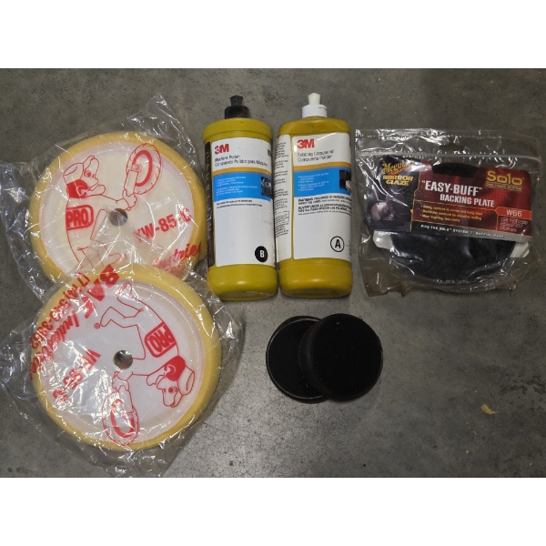 All New- 3M One Quart Bottles Of Polish & Buff Compounds & Pads