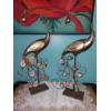 Image 1 : Pair Of 26" Tin Copper Toned Bird Sculptures - Exc Condition