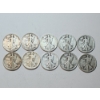 Image 1 : Assorted Years Silver Walking Liberty Half Dollars Face Value: $5.00