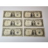 Image 1 : x6 Assorted Years United States $1 Silver Certificates FV: $6.00