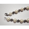 Image 6 : Gorgeous Jared Pearl Bracelet w/ Sterling Silver Clasp & Textured Spacer Beads - Total Weight: 11.7g