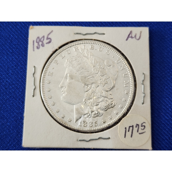 1885 AU 90% Silver Morgan Dollar