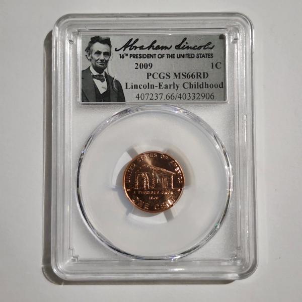 PCGS MS66RD Graded 2009 Lincoln Early Childhood Penny With Unique Lincoln Imagery On Slab 