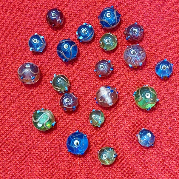Vintage Group Of Embellished Glass Beads - Murano? 